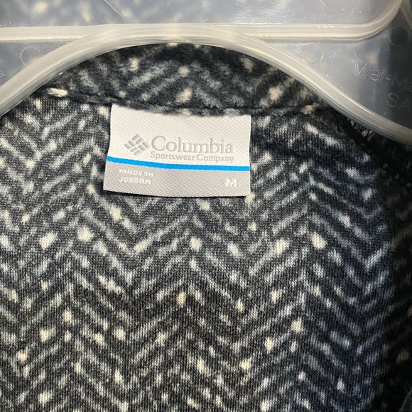 Columbia 1/2 Zip Pullover Lightweight Fleece Sweatshirt Medium Black Gray - Picture 2 of 6